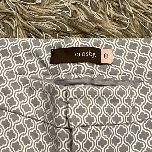 CROSBY Size 8 Pants. Gray and White Stretch - Picture 4 of 6